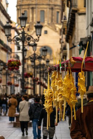 Easter bouquets during Holy Week, on a main road in Zaragoza, Spain.
