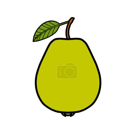 flat drawing of a guava for children. You can use it for children books, web design, posters, campaigns, and many more. 