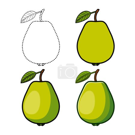 guava fruit set illustration. You can use it for children books, web design, posters, campaigns, and many more. Can be easily resized and change colors of each and every shape as required.