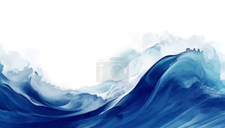 Illustration for Abstract blue watercolor waves background. Watercolor texture. Vector illustration.  Can be used for advertisingeting, presentation. - Royalty Free Image