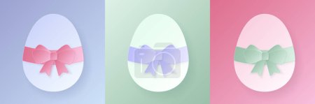 Set of pastel colored 3D egg shape frame design. Collection of geometric backdrop for easter product display, spring festival design, happy easter card, presentation, luxury banner, cover and web.
