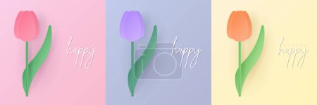 Set of pastel colored 3D flower shape frame design. Collection of elements for easter products, spring festival design, happy easter card, presentation, luxury banner, cover and web.