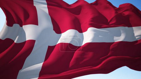 Photo for Denmark flag waving in the wind - Royalty Free Image