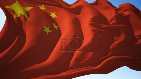 Photo for China flag waving in the wind - Royalty Free Image
