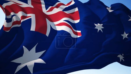 Photo for Australia flag waving in the wind - Royalty Free Image