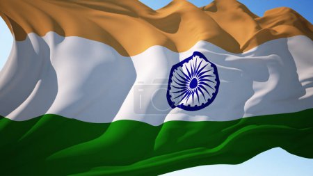 Photo for India flag waving in the wind - Royalty Free Image