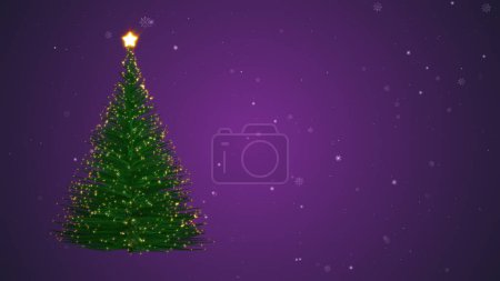 Photo for Abstract Green Particle Christmas Tree with copyspace - Royalty Free Image