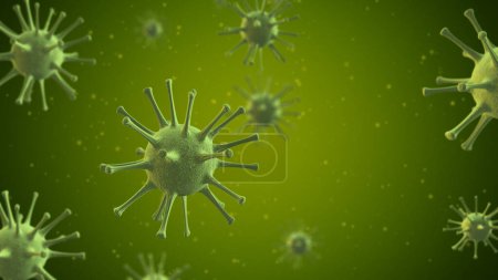 Photo for Green3D spiky virus illustration - Royalty Free Image