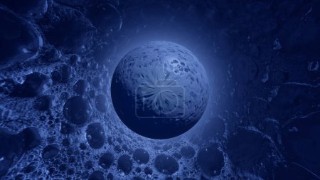 Photo for Abstract 3D Render of a Surreal Blue Sphere - Royalty Free Image