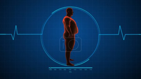 Photo for Side view of Illustration of an Overweight Man - Royalty Free Image