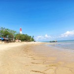 Beaches With Clean Sand And A Lighthouse On Tanjung Kalian, Indonesia