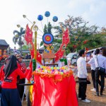 MUNTOK,INDONESIA - SEPTEMBER 10, 2023 : Participants In The August 17 Carnival With A Sports Theme Gathered At The Town Square In Muntok, Indonesia