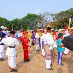 Muntok,indonesia - September 10, 2023 : Elementary School Students Participating In The Carnival Gather In An Open Field To Celebrate Indonesia's Independence Day