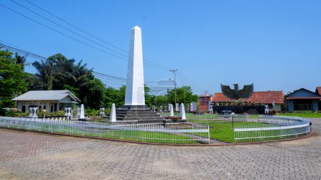 Ein Heldendenkmal im Pesanggerahan-Haus in der Stadt Muntok, West Bangka, Indonesien