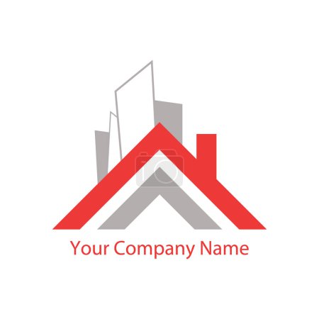 Ilustración de Diseño del logotipo de bienes raíces. Diseño de logotipo de propiedad y construcción. Ilustración vectorial. - Imagen libre de derechos