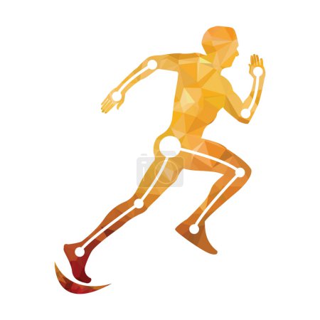 Running man designed using polygonal style graphic vector. Human body silhouette.