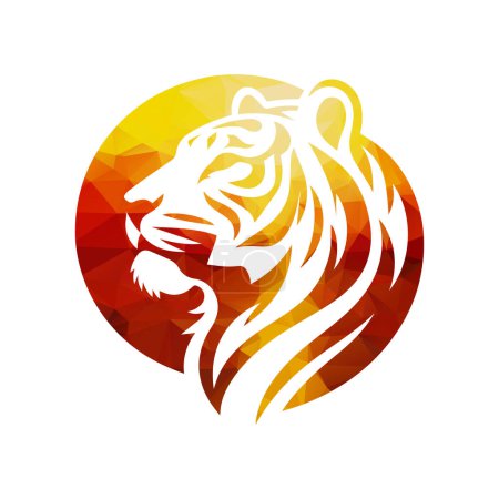 Illustration for Roaring tiger logo design vector illustration - Royalty Free Image