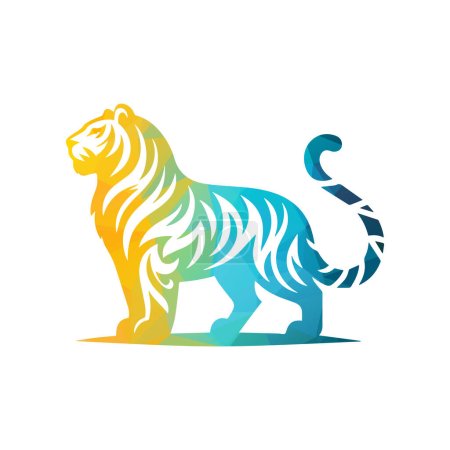 Brüllender Tiger Logo Design Vektor Illustration