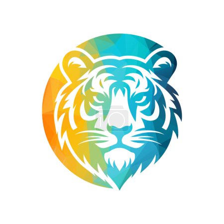 Illustration vectorielle de conception de logo de tigre rugissant