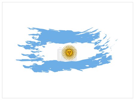 Ilustración de Arte de bandera argentina. dibujo a mano vector de arte. - Imagen libre de derechos