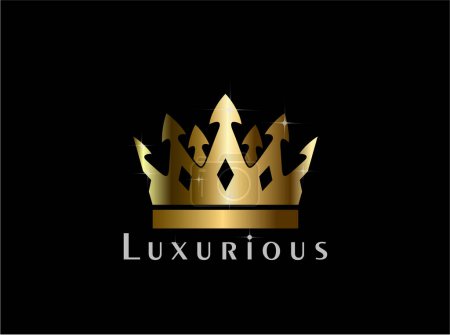 Illustration for King crown logo template designs - Royalty Free Image