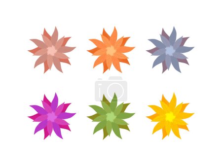 Ilustración de Flores multicolor colecciones vectoriales - Imagen libre de derechos
