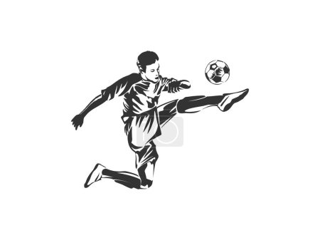 Illustration for Football player figure, free kick style, vector - Royalty Free Image