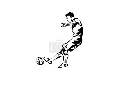 Illustration for Football player figure, free kick style, vector - Royalty Free Image