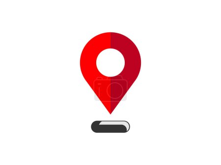 Téléchargez les illustrations : Rouge gps icône de localisation vecteur - en licence libre de droit