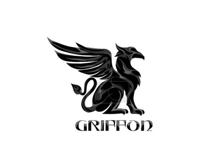 Téléchargez les illustrations : Griffon logo design vecteur isolé - en licence libre de droit