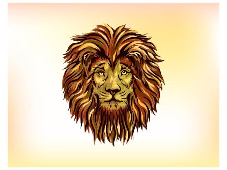 Téléchargez les illustrations : Dessiné à la main de vecteur tête de lion - en licence libre de droit