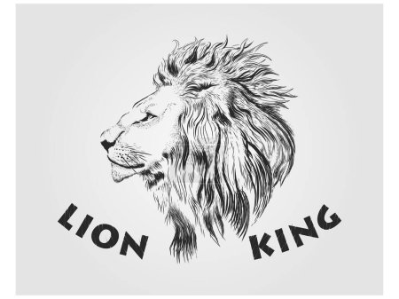 Ilustración de Arte vector cabeza de león. dibujo a mano león. - Imagen libre de derechos
