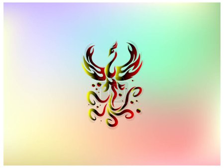 Illustration for Phoenix - Vibrant phoenix bird logo vector. - Royalty Free Image