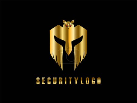 Illustration for Security company logo. SPARTAN helmet and the owl logo concepts. - Royalty Free Image