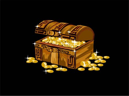 Illustration for Treasure chest with coins vector illustration - Royalty Free Image
