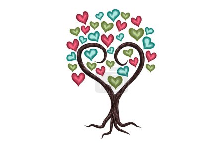 Ilustración de Concepto del árbol del amor, ilustraciones del vector del logotipo del árbol - Imagen libre de derechos