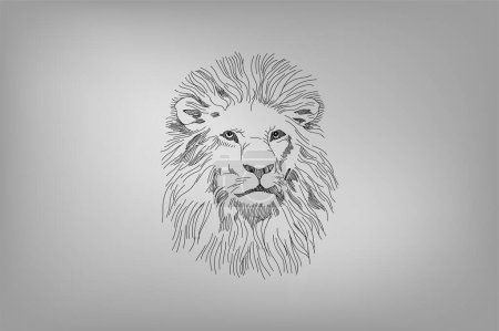 Ilustración de Impresionante dibujo a lápiz de la cabeza de un león. cara abstracta rey león - Imagen libre de derechos