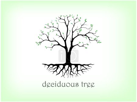 Ilustración de Hermoso diseño del logotipo del árbol en forma circular - Imagen libre de derechos