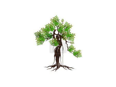 Illustration for Woman tree illustration, dryads mangroves tree. - Royalty Free Image