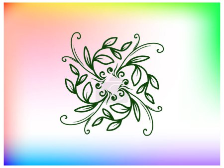 Illustration for Wreath of flowers in circular shape with various color background - Royalty Free Image