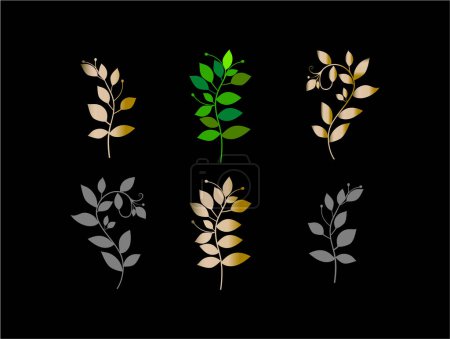 Ilustración de Guirnalda hermosa hojas fijadas para decoraciones - Imagen libre de derechos