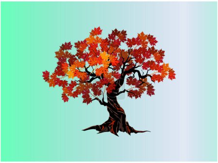 Téléchargez les illustrations : Magnifique arbre d'érable vecteur illustration beau logo arbre en croissance. très bon pour les décorations, logo et marque entreprise - en licence libre de droit
