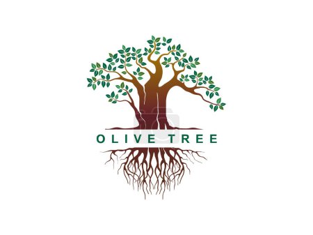 Ilustración de Diseño elegante del logotipo del árbol, plantilla de vector del árbol de Banyan. - Imagen libre de derechos