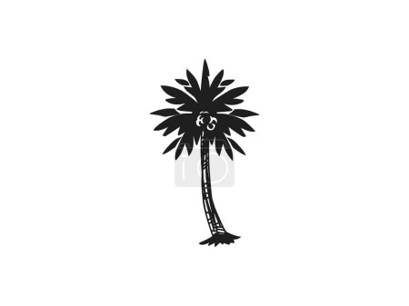Illustration for Palm tree vector. nature icon printable image. useful for logo design - Royalty Free Image