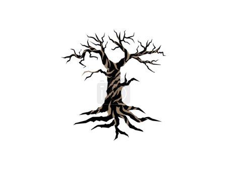 Téléchargez les illustrations : Anciennes illustrations vectorielles d'arbres morts - en licence libre de droit