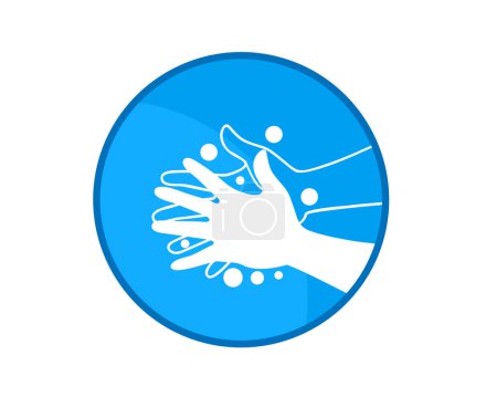 Illustration for Washing hands with soap to prevent virus and bacteria. symbol Vector illustration Isolated on white background. - Royalty Free Image