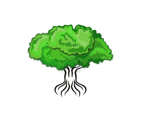 Ilustración de Modelo de dibujos animados de ilustración de árbol con estilo de dibujo a mano - Imagen libre de derechos