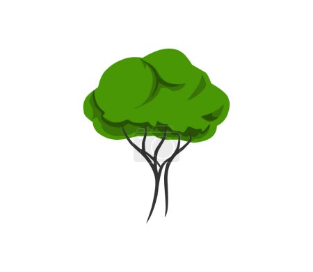 Téléchargez les illustrations : Dessin animé modèle d'illustration d'arbre avec style de dessin à la main - en licence libre de droit