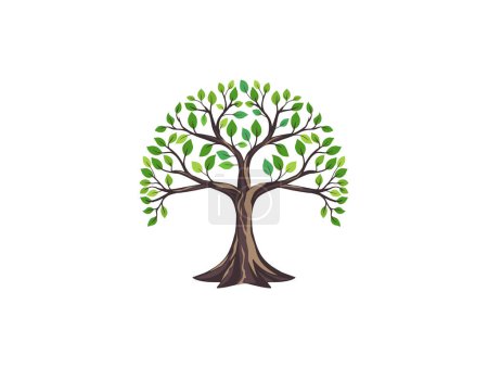 Illustration for Oak tree logo in circle shaped - Royalty Free Image