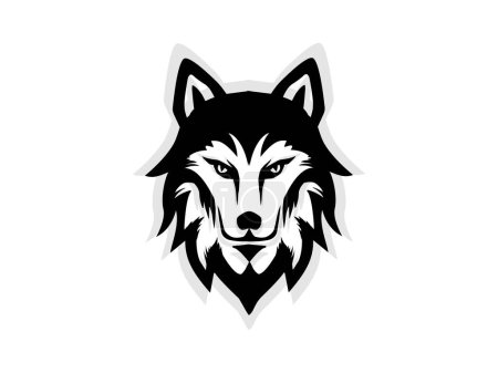 Téléchargez les illustrations : Logo visage de loup, tête d'animal, logo de loup, mascotte - en licence libre de droit